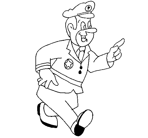 Dibujo de Policía contento para Colorear - Dibujos.net Dibujo de Policía contento para Colorear - Dibujos.net