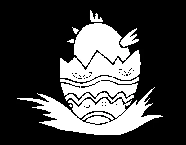 Dibujo de Pollito en el cascarón para Colorear - Dibujos.net Dibujo de Pollito en el cascarón para Colorear - Dibujos.net