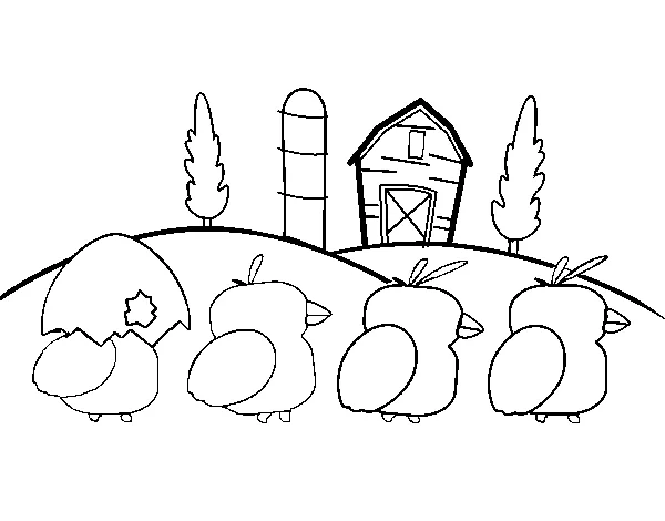 Dibujo de Pollitos para Colorear - Dibujos.net Dibujo de Pollitos para Colorear - Dibujos.net