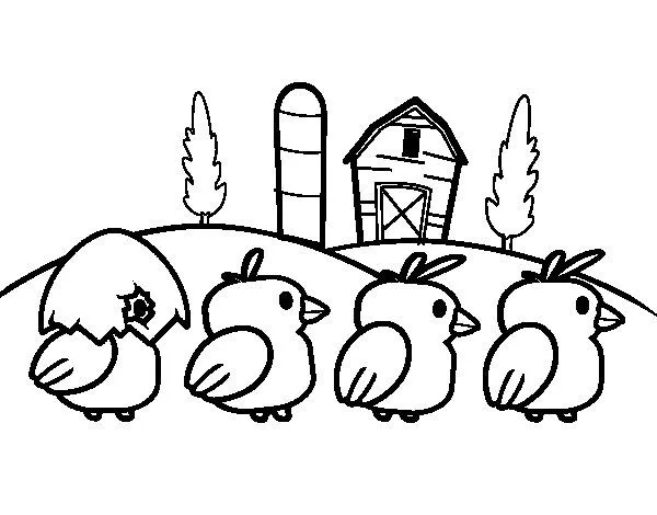 Dibujo de Pollitos para Colorear - Dibujos.net Dibujo de Pollitos para Colorear - Dibujos.net