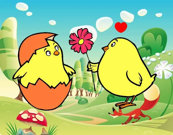 Dibujo de Pollitos enamorados pintado por Zamii en Dibujos.net el ... Dibujo de Pollitos enamorados pintado por Zamii en Dibujos.net el ...