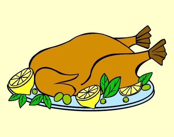 Dibujo de Pollo con guarnición pintado por Anabelen13 en Dibujos ... Dibujo de Pollo con guarnición pintado por Anabelen13 en Dibujos ...