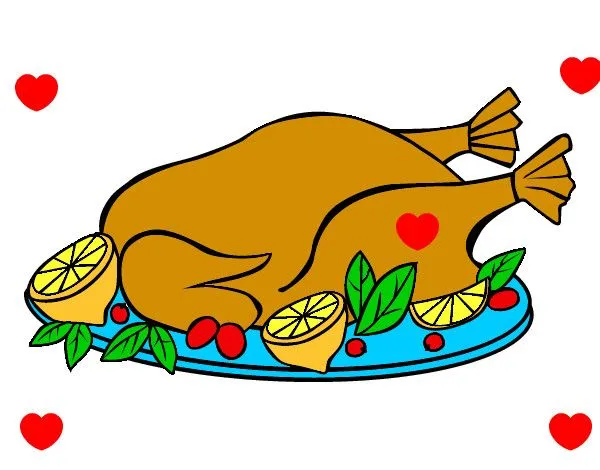 Dibujo de Pollo con guarnición pintado por Lucia- en Dibujos.net ... Dibujo de Pollo con guarnición pintado por Lucia- en Dibujos.net ...