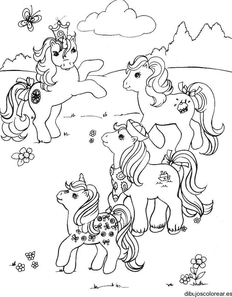 Dibujo de ponis jugando | Dibujos para Colorear Dibujo de ponis jugando | Dibujos para Colorear