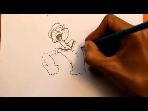 Dibujo de popeye // Popeye el marino - YouTube Dibujo de popeye // Popeye el marino - YouTube