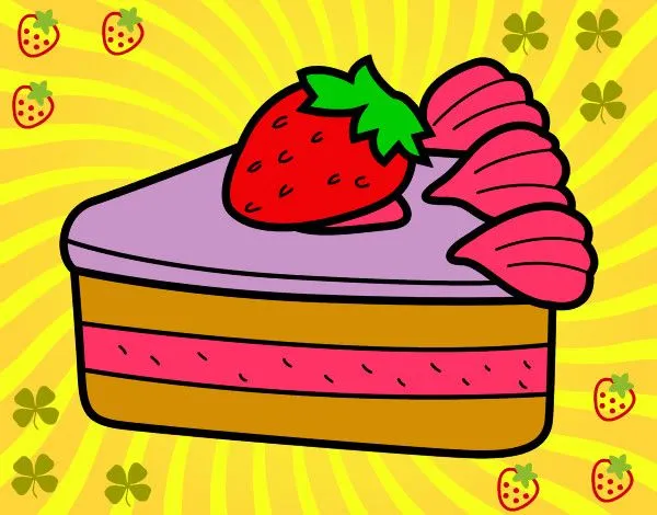 Dibujo de Porción de Pastel de Fresa pintado por Jmpjmp888 en ...