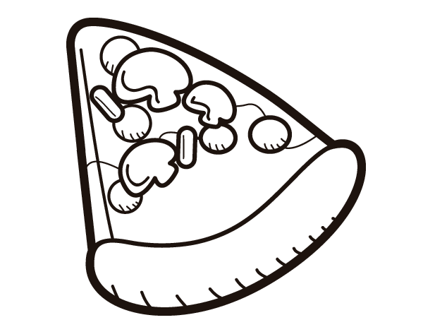 Dibujo de Porción de pizza para Colorear - Dibujos.net Dibujo de Porción de pizza para Colorear - Dibujos.net