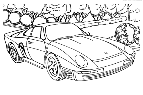 Dibujo de Porsche 959 para colorear | Dibujos para colorear ...