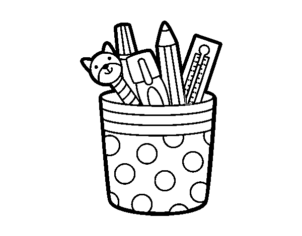 Dibujo de Portalápices para Colorear - Dibujos.net Dibujo de Portalápices para Colorear - Dibujos.net