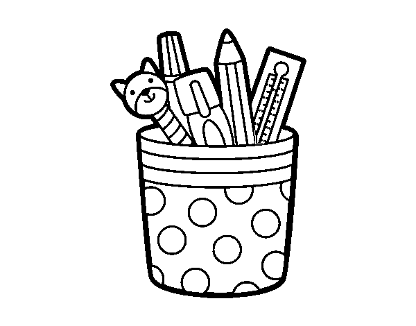 Dibujo de Portalápices para Colorear - Dibujos.net