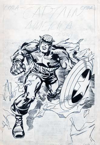 Un dibujo preparatorio para una portada de las aventuras de Capitán ... Un dibujo preparatorio para una portada de las aventuras de Capitán ...