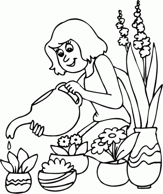 Dibujo de Primavera para colorear. Dibujos infantiles de Primavera ... Dibujo de Primavera para colorear. Dibujos infantiles de Primavera ...