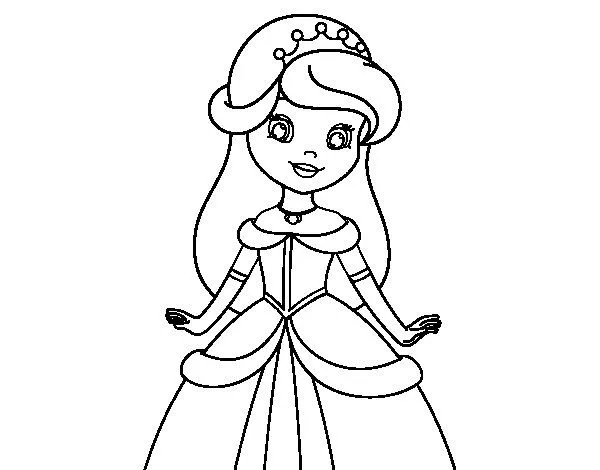Dibujo de Princesa bella para Colorear - Dibujos.net Dibujo de Princesa bella para Colorear - Dibujos.net