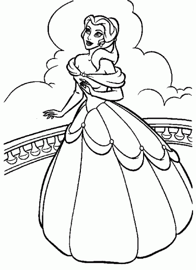 Dibujo de La princesa Bella. Dibujo para colorear de La princesa ...