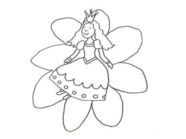 Dibujo de una princesa para colorear con los niños Dibujo de una princesa para colorear con los niños
