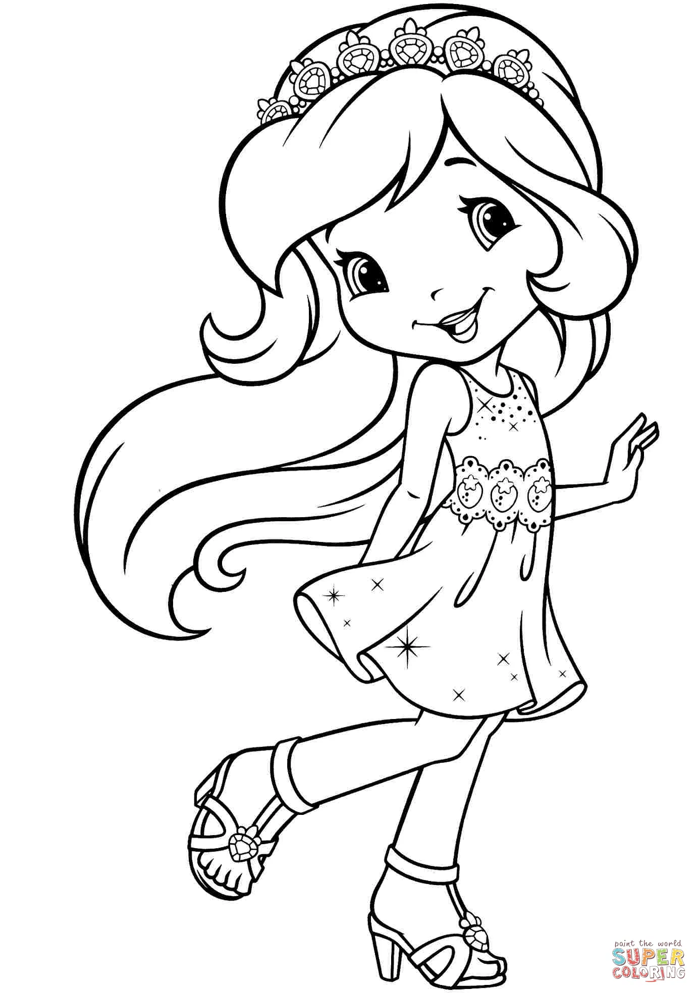 Dibujo de Princesa Fresita para colorear | Dibujos para colorear ... Dibujo de Princesa Fresita para colorear | Dibujos para colorear ...