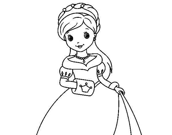 Dibujo de Princesa de gala para Colorear - Dibujos.net Dibujo de Princesa de gala para Colorear - Dibujos.net
