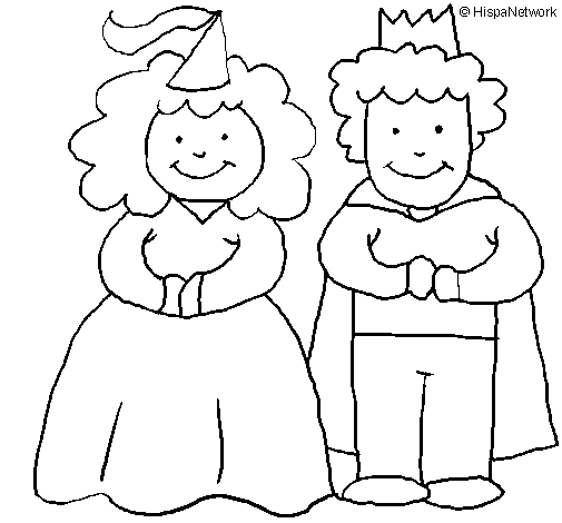 Dibujo de Princesa y rey para Colorear - Dibujos.net Dibujo de Princesa y rey para Colorear - Dibujos.net