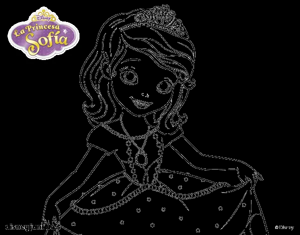 Dibujo de La Princesa Sofia saludando para Colorear - Dibujos.net