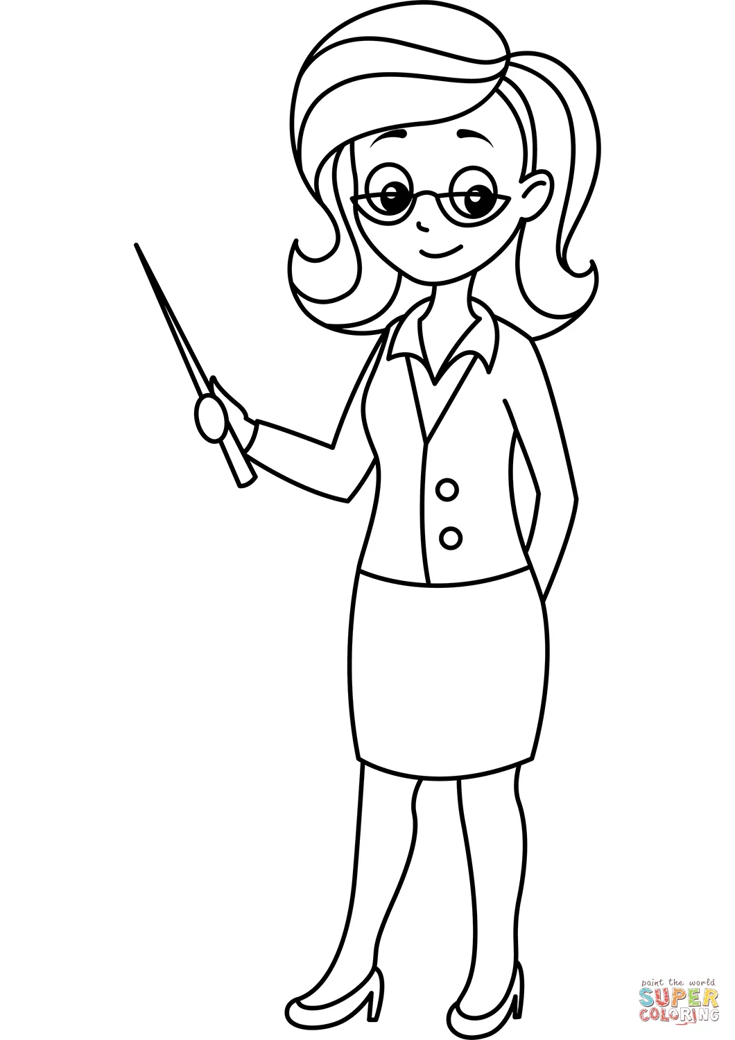 Dibujo de Profesor de dibujos animados para colorear | Dibujos para colorear imprimir gratis Dibujo de Profesor de dibujos animados para colorear | Dibujos para colorear imprimir gratis