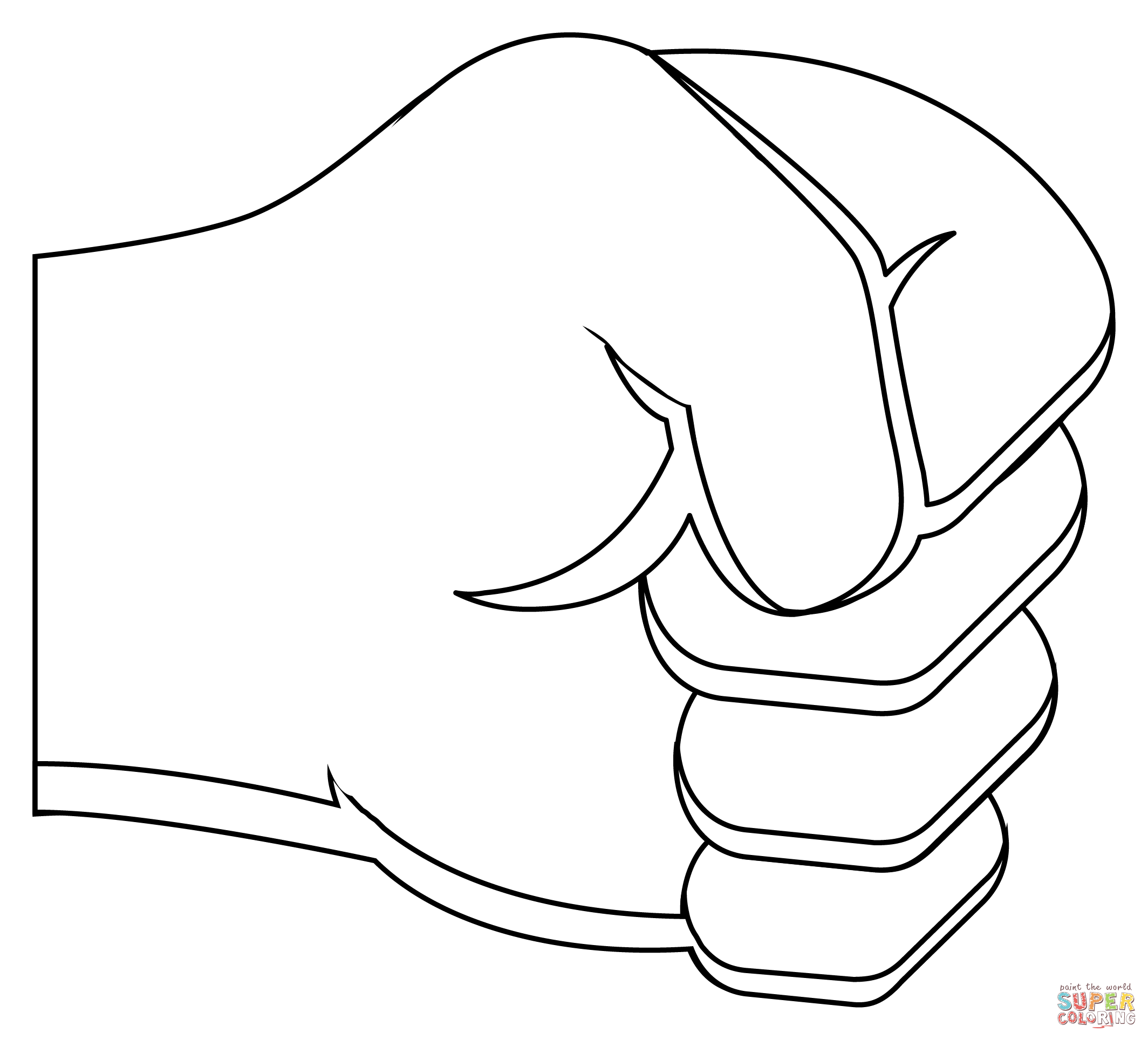 Dibujo de Puño hacia la derecha para colorear | Dibujos para colorear imprimir gratis Dibujo de Puño hacia la derecha para colorear | Dibujos para colorear imprimir gratis