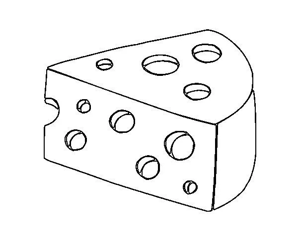 Dibujo de Queso gruyer para Colorear - Dibujos.net Dibujo de Queso gruyer para Colorear - Dibujos.net