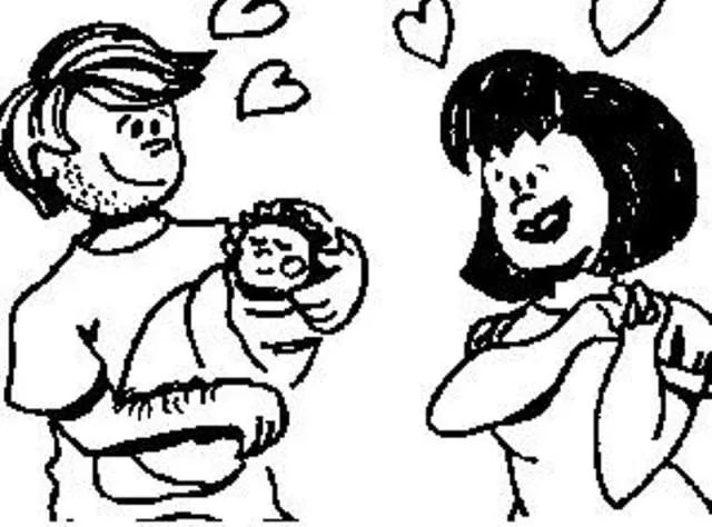 CARICATURA PAPA Y BEBE - Imagui