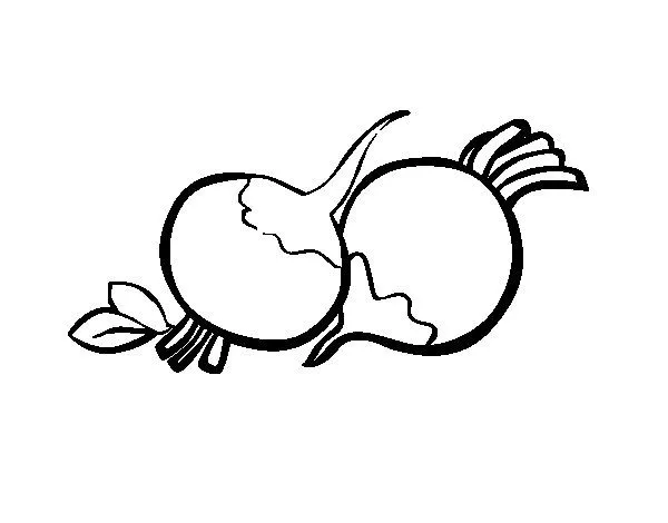 Dibujo de Rábanos para Colorear - Dibujos.net Dibujo de Rábanos para Colorear - Dibujos.net