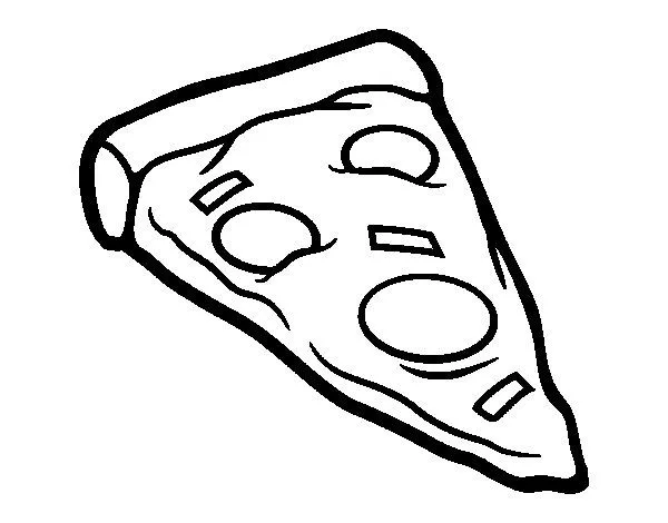 Dibujo de Ración de pizza para Colorear - Dibujos.net Dibujo de Ración de pizza para Colorear - Dibujos.net
