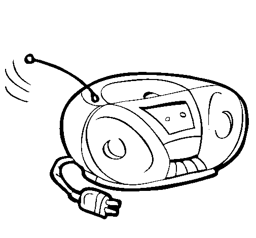 Dibujo de Radio cassette para Colorear - Dibujos.net Dibujo de Radio cassette para Colorear - Dibujos.net