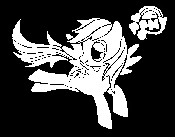 Dibujo de Rainbow Dash para Colorear - Dibujos.net Dibujo de Rainbow Dash para Colorear - Dibujos.net