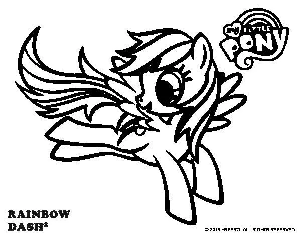 Dibujo de Rainbow Dash para Colorear - Dibujos.net Dibujo de Rainbow Dash para Colorear - Dibujos.net