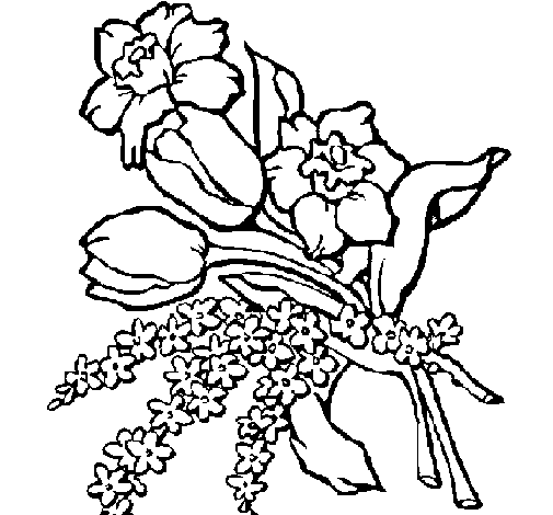 Dibujo de Ramo de flores para Colorear - Dibujos.net Dibujo de Ramo de flores para Colorear - Dibujos.net