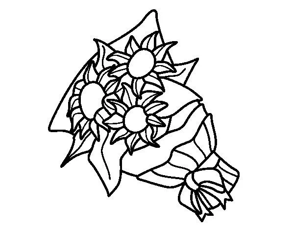 Dibujo de Ramo de girasoles para Colorear - Dibujos.net Dibujo de Ramo de girasoles para Colorear - Dibujos.net