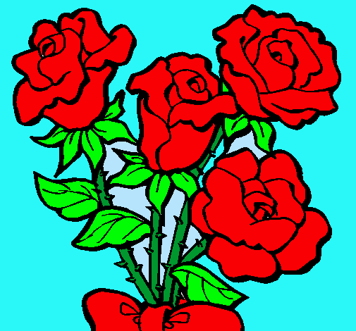 Dibujo de Ramo de rosas pintado por Amor en Dibujos.net el día 17 ... Dibujo de Ramo de rosas pintado por Amor en Dibujos.net el día 17 ...