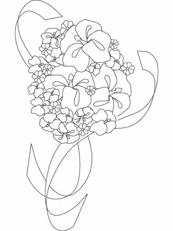 Dibujo de Ramos de flores. Dibujo para colorear de Ramos de flores ...