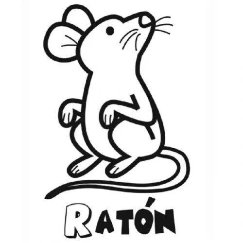 Dibujo de ratoncito en el bosque para pintar - Dibujos para ... Dibujo de ratoncito en el bosque para pintar - Dibujos para ...