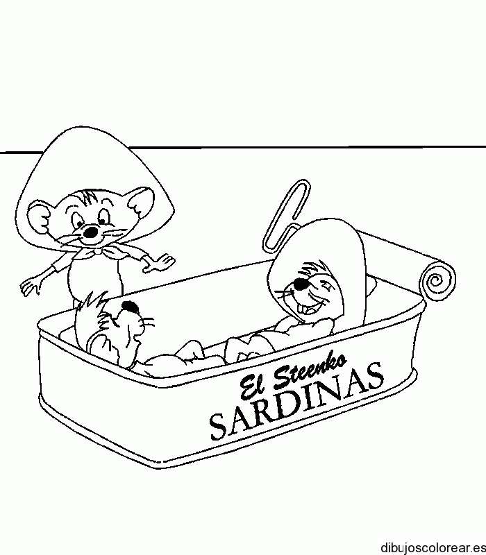 Dibujo de ratones en una lata de sardinas | Dibujos para Colorear Dibujo de ratones en una lata de sardinas | Dibujos para Colorear
