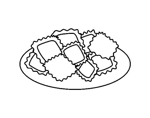 Dibujo de Raviolis para Colorear - Dibujos.net Dibujo de Raviolis para Colorear - Dibujos.net
