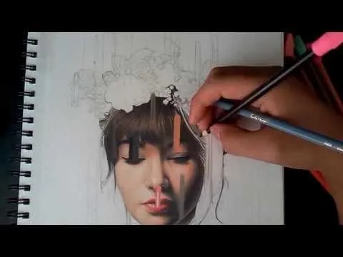 dibujo realista con lapices de colores_desintegracion de color ... dibujo realista con lapices de colores_desintegracion de color ...