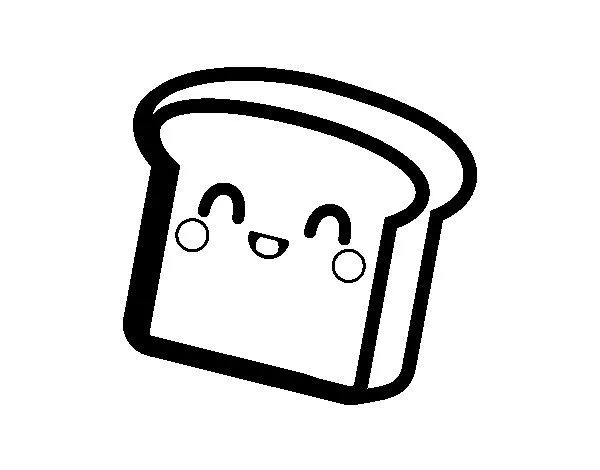 Dibujo de Rebanada de pan para Colorear - Dibujos.net Dibujo de Rebanada de pan para Colorear - Dibujos.net