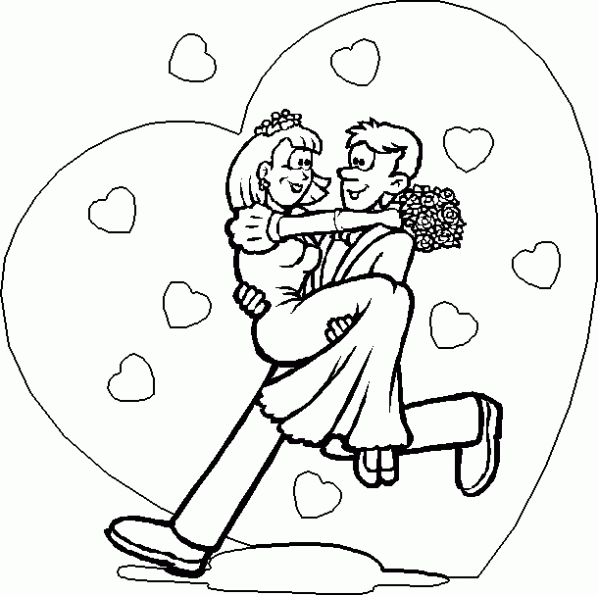 Dibujo de Recien casados para colorear