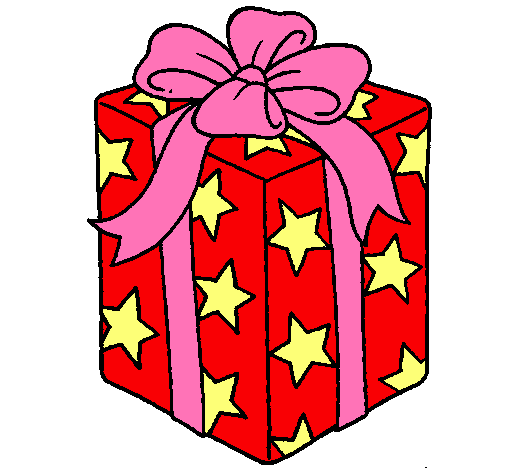 Dibujo de Regalo envuelto en papel de estrellas pintado por Regalo ... Dibujo de Regalo envuelto en papel de estrellas pintado por Regalo ...