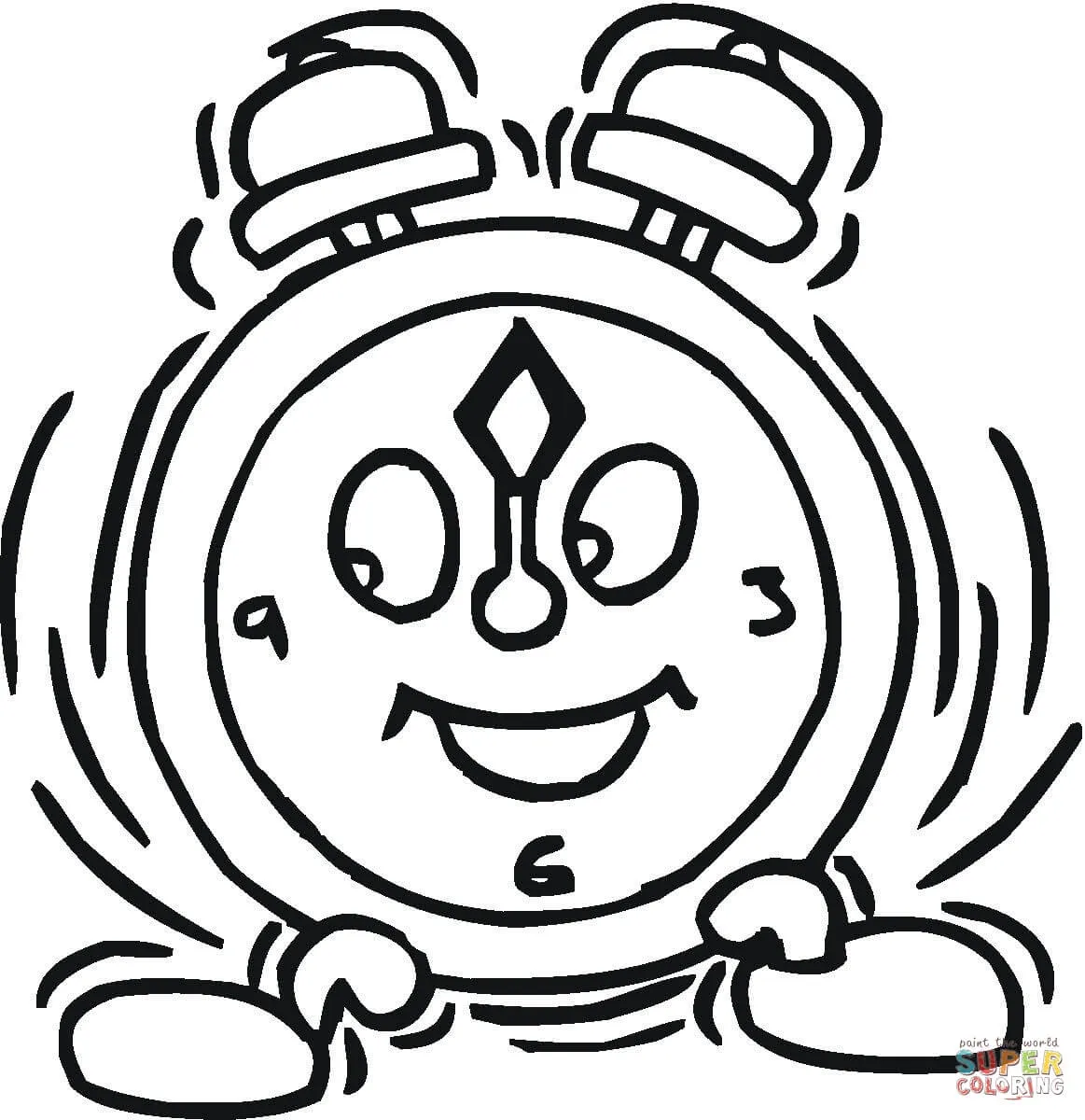 Dibujo de Reloj Despertador para colorear | Dibujos para colorear imprimir gratis Dibujo de Reloj Despertador para colorear | Dibujos para colorear imprimir gratis