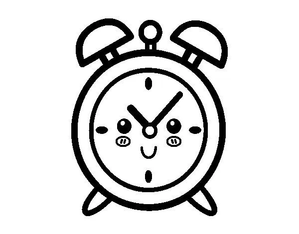 Dibujo de Reloj despertador para Colorear - Dibujos.net