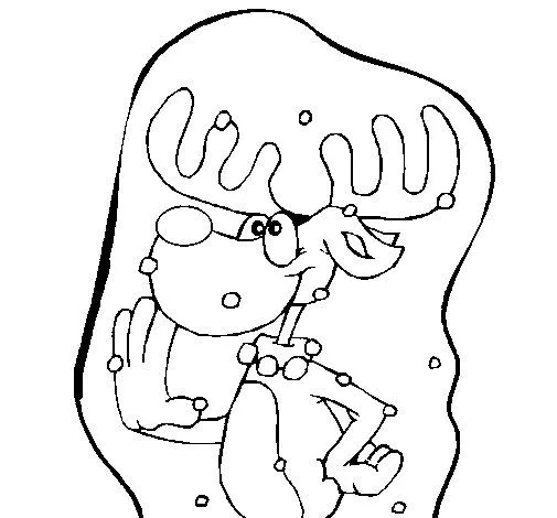 Dibujo de Reno dentro de una burbuja para Colorear - Dibujos.net Dibujo de Reno dentro de una burbuja para Colorear - Dibujos.net
