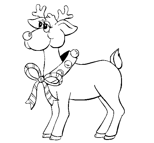Dibujo de Reno para Colorear - Dibujos.net