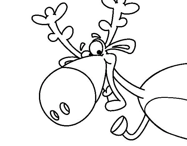 Dibujo de Reno contento para Colorear - Dibujos.net Dibujo de Reno contento para Colorear - Dibujos.net