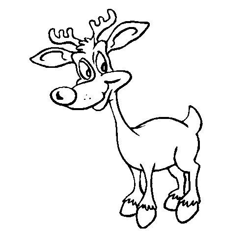 Dibujo de Reno joven para Colorear - Dibujos.net Dibujo de Reno joven para Colorear - Dibujos.net