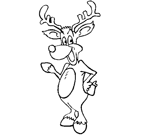 Dibujo de Reno de pie para Colorear - Dibujos.net Dibujo de Reno de pie para Colorear - Dibujos.net